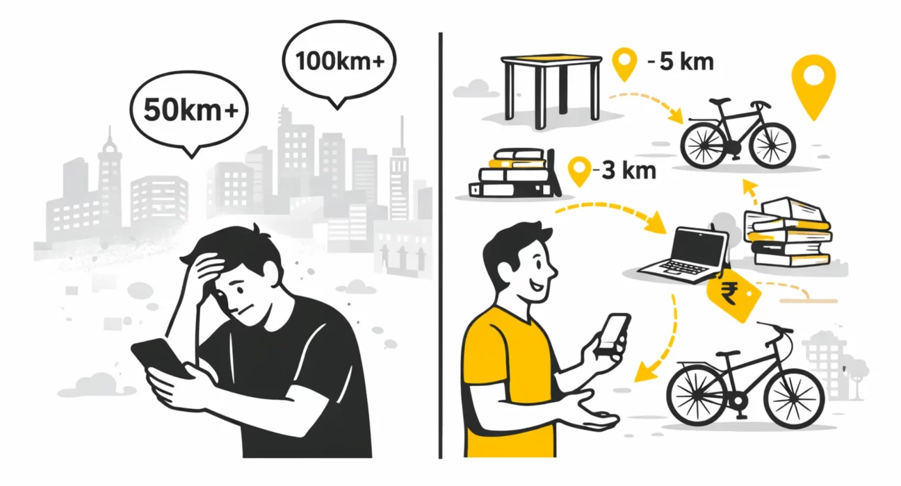 Local buying and selling helps people find nearby items easily