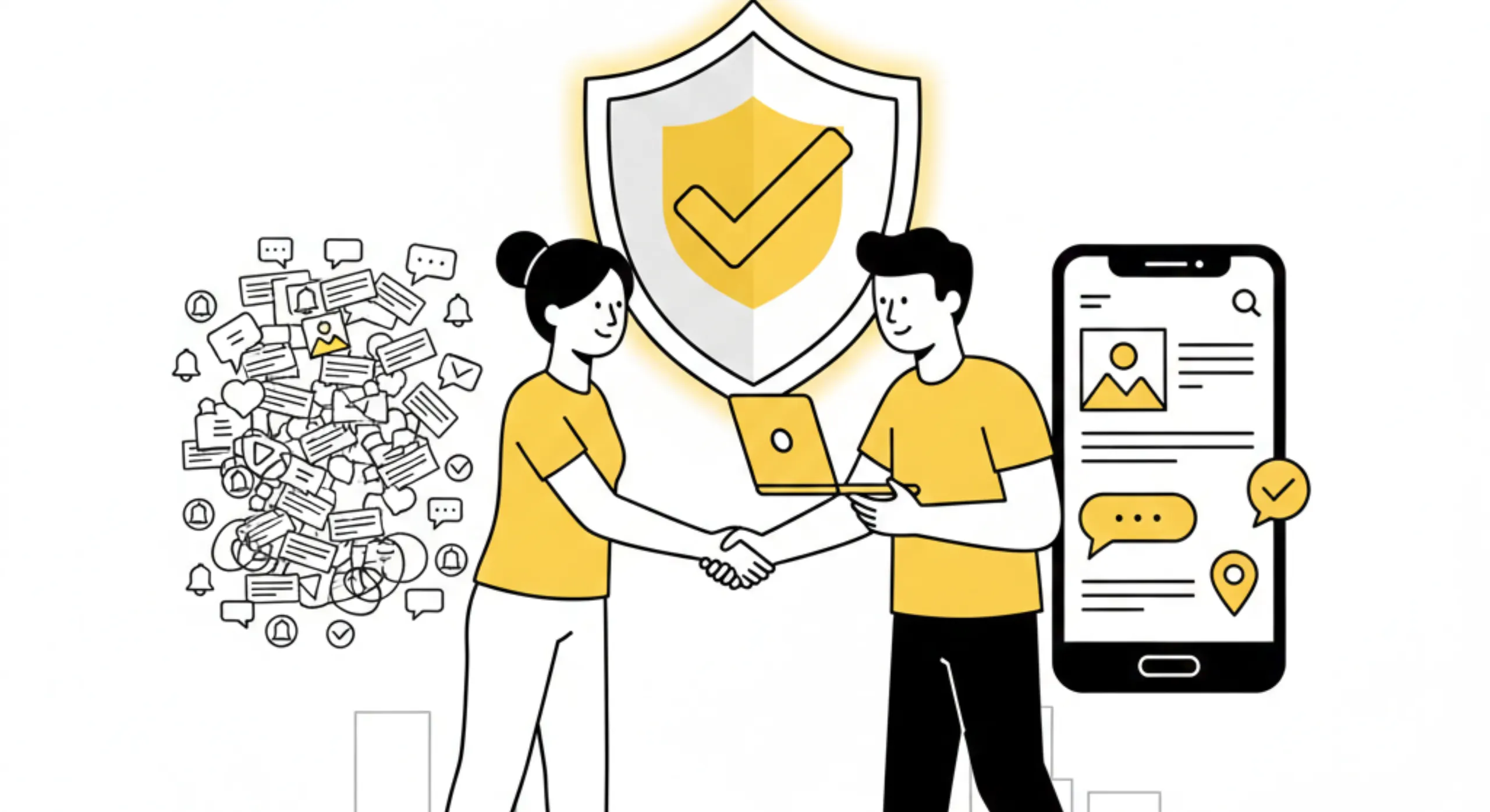 Seller meeting a buyer in a public place showing how a local classifieds platform builds trust through direct nearby transactions
