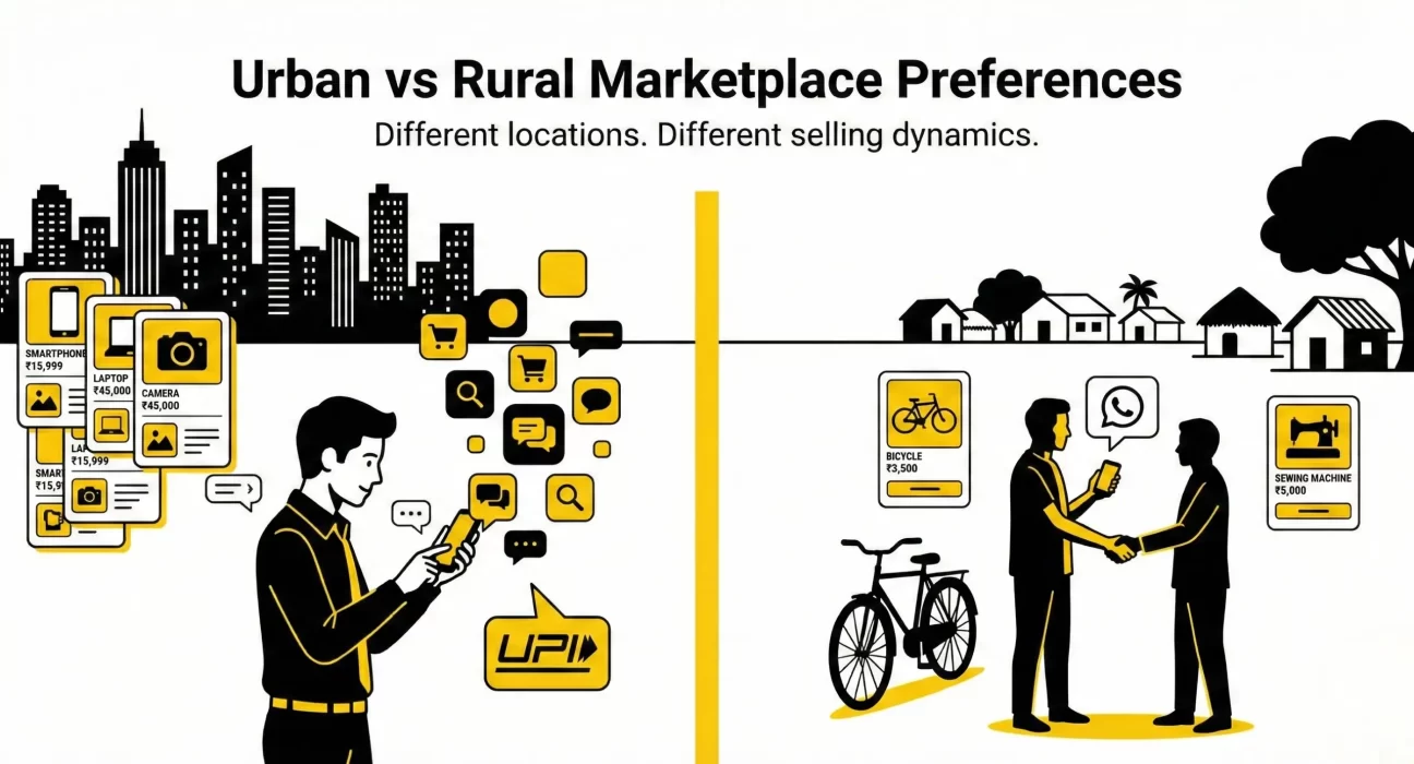 Comparison of urban and rural marketplace preferences in India for buying and selling locally