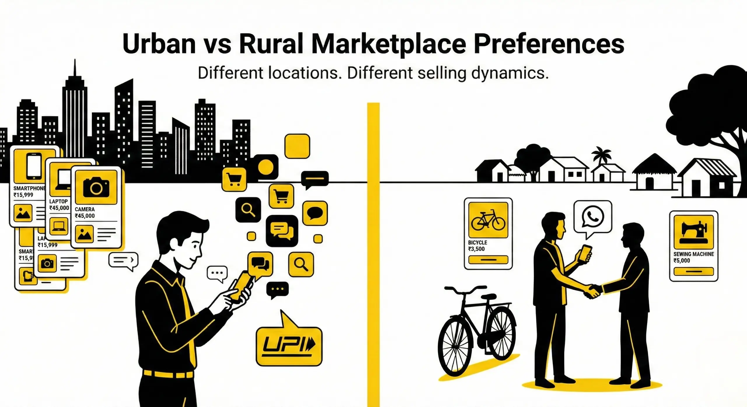 Comparison of urban and rural marketplace preferences in India for buying and selling locally