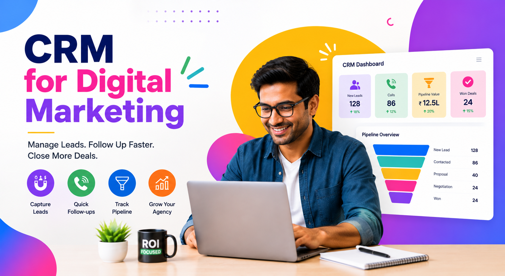CRM for digital marketing agencies helping manage leads, follow-ups, and sales pipelines